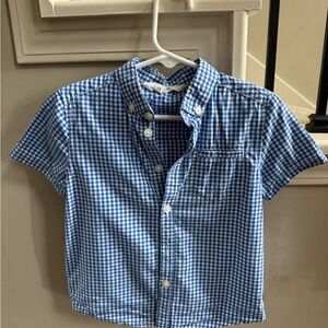 H&M Kids Blue Gingham Button Down Shirt
